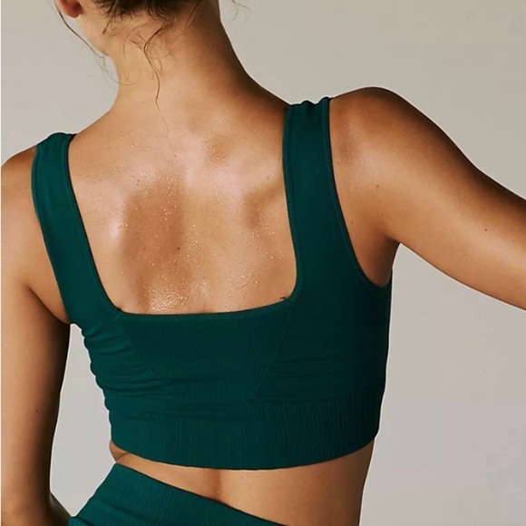 Free People Movement Good Karma Square Neck Crop Top in Spruced Up Size XL NWOT - Picture 4 of 11